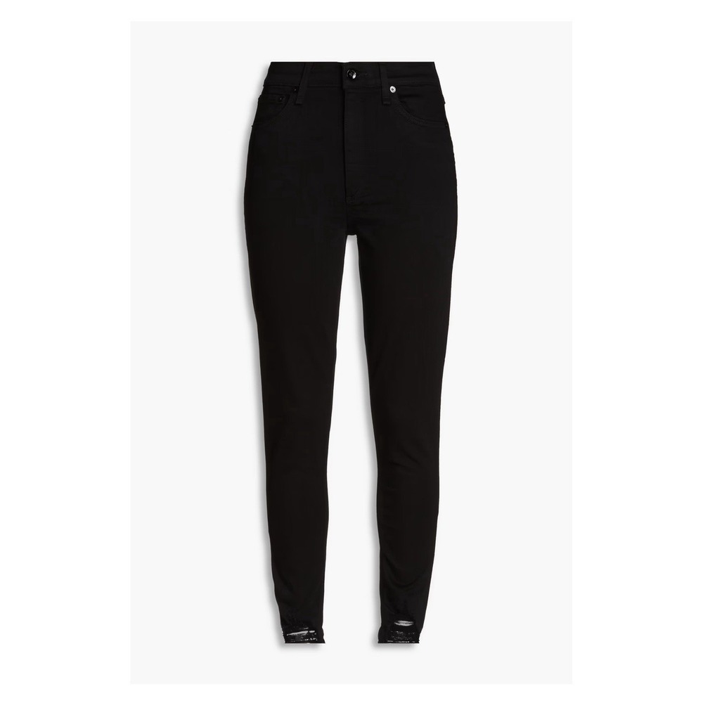 rag & bone Nina‎ High Rise Ankle Skinny Jeans Black Denim Size 27 (Measures 28)